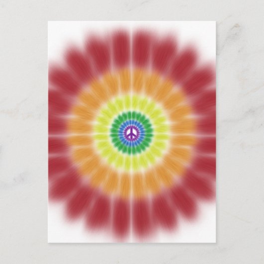 Briefkaart, Tie Dye Rainbow Peace Sign Explosion Briefkaart (Voorkant)
