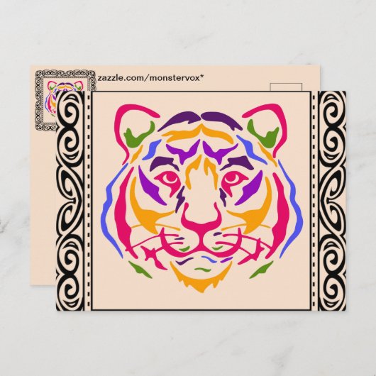 Briefkaart Tiger (Voorkant / Achterkant)