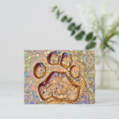 Briefkaart Tiger Paw-afdrukken (Staand voorkant)