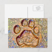 Briefkaart Tiger Paw-afdrukken (Voorkant / Achterkant)