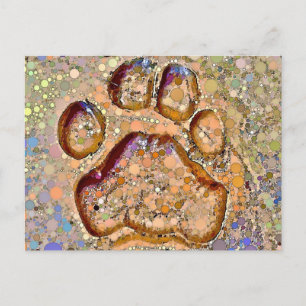 Briefkaart Tiger Paw-afdrukken