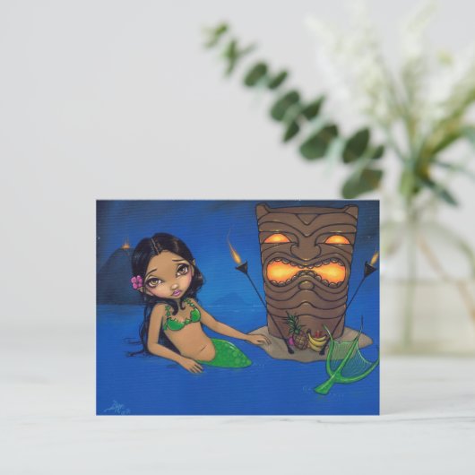 briefkaart "Tiki Mermaid" (Staand voorkant)