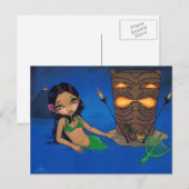 briefkaart "Tiki Mermaid" (Voorkant / Achterkant)