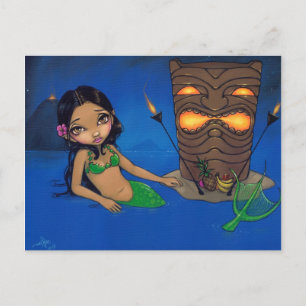 briefkaart "Tiki Mermaid"