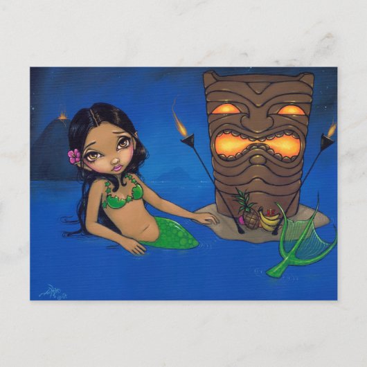 briefkaart "Tiki Mermaid" (Voorkant)