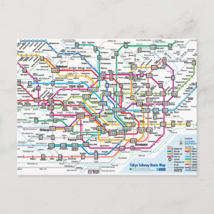 Briefkaart Tokio-metrokaart