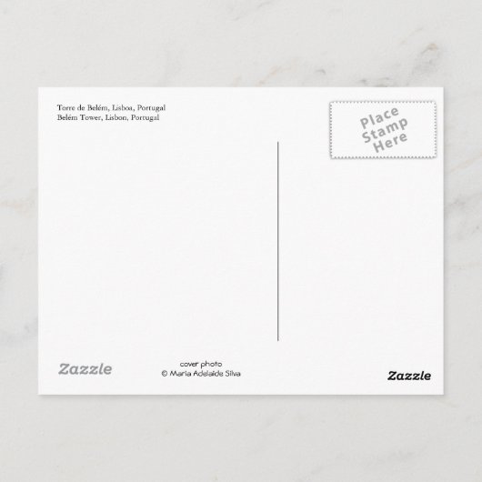 briefkaart "Torre de Belem, Lisboa" (Achterkant)