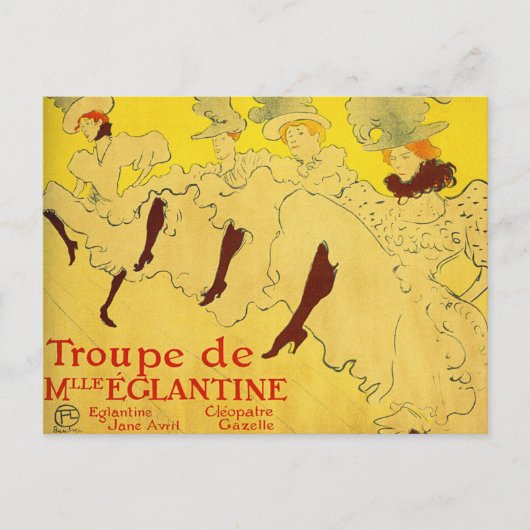 Briefkaart: Toulouse-Lautrec - dansgroep Briefkaart (Voorkant)
