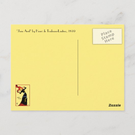 Briefkaart: Toulouse Lautrec - Jane Avril Briefkaart (Achterkant)