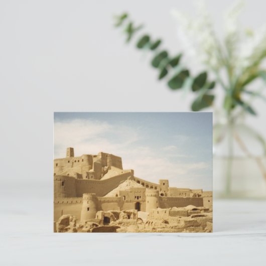 Briefkaart Tower en fort van Bam, Iran (Staand voorkant)