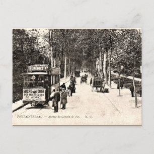 briefkaart, tram in Fontainbleau Briefkaart