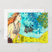 Briefkaart Tranquil Waters Mermaid (Voorkant / Achterkant)