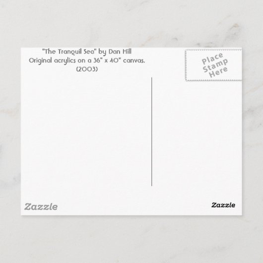 briefkaart "Tranquil Zee" (Achterkant)