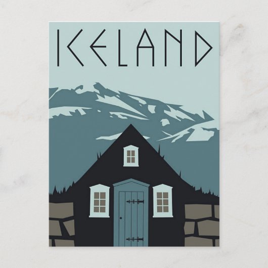 Briefkaart - Travel Poster IJsland (Voorkant)