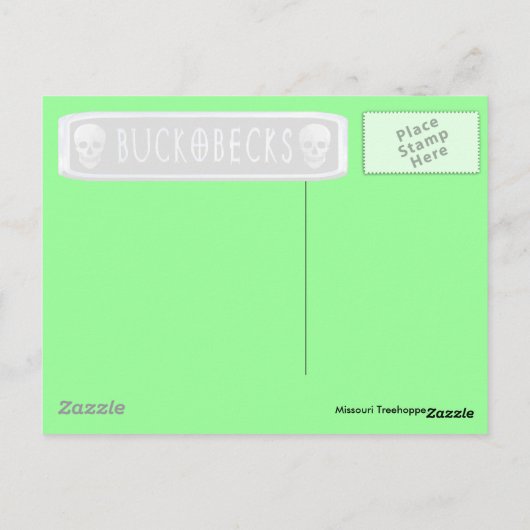 Briefkaart Treehopper. (Achterkant)