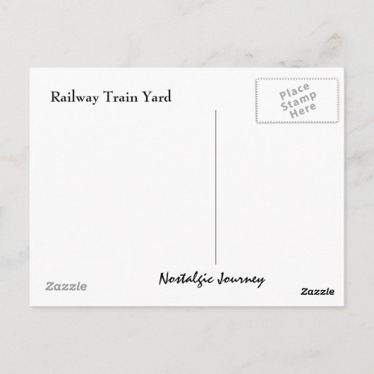 Briefkaart ~ TREIN YARD the LANG HALLWAY CARS (Achterkant)