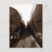 Briefkaart ~ TREIN YARD the LANG HALLWAY CARS (Voorkant)