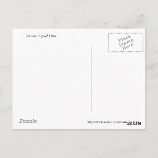Briefkaart Trenton Capitol Dome (Achterkant)