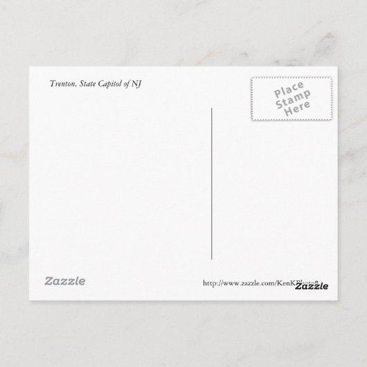 Briefkaart Trenton State Capitol (Achterkant)