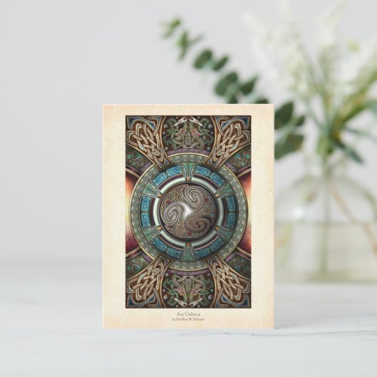 Briefkaart Triskelion Mandala (Staand voorkant)