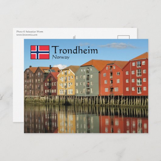 Briefkaart Trondheim Noorwegen (Voorkant / Achterkant)