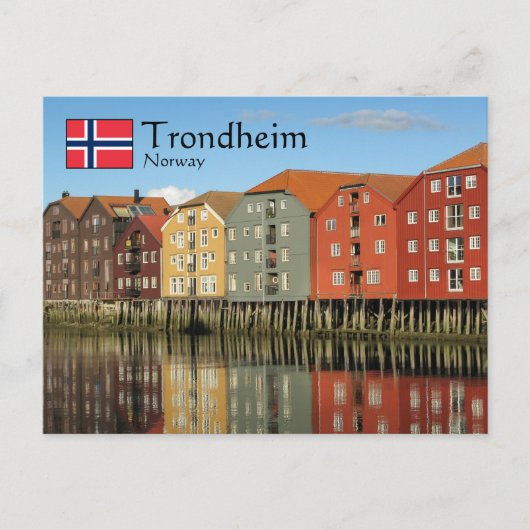 Briefkaart Trondheim Noorwegen (Voorkant)