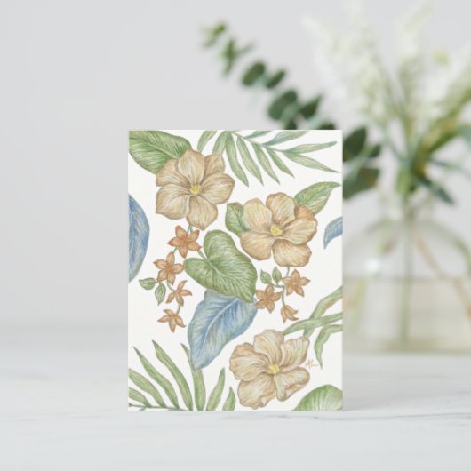 Briefkaart Tropische bloemen (Staand voorkant)