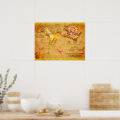  briefkaart tropische eilandkolibrie poster (Keuken)