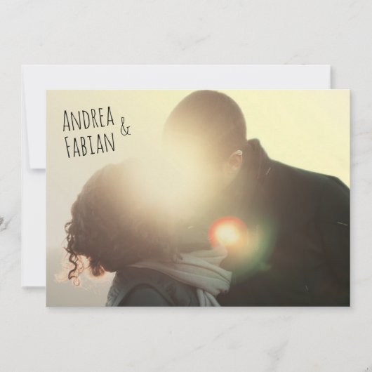 Briefkaart trouwuitnodiging met foto in het Spaans (Voorkant)