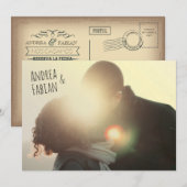 Briefkaart trouwuitnodiging met foto in het Spaans (Voorkant / Achterkant)