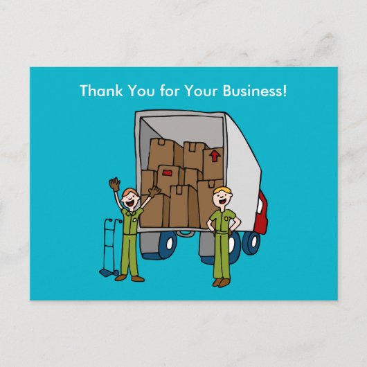 Briefkaart Truck Mannen verplaatsen (Voorkant)