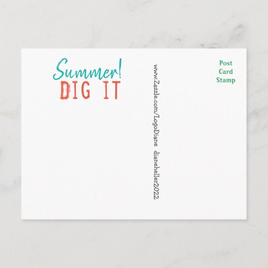 briefkaart tuinbouwgereedschap van Diane Heller 2 (Achterkant)