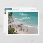 BRIEFKAART/TULUM, MEXICO/RUÏNES BOVEN HET STRAND BRIEFKAART (Voorkant / Achterkant)