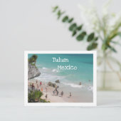 BRIEFKAART/TULUM, MEXICO/RUÏNES BOVEN HET STRAND BRIEFKAART (Staand voorkant)