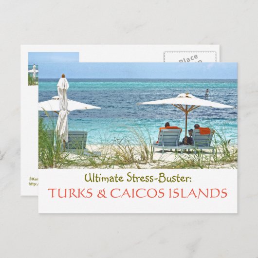 briefkaart, TURKEN & CAICOS:  UITEINDELIJKE Briefkaart (Voorkant / Achterkant)