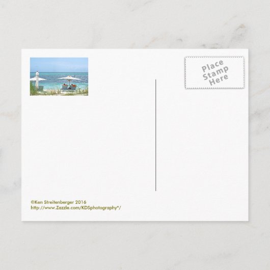 briefkaart, TURKEN & CAICOS: UITEINDELIJKE Briefkaart (Achterkant)