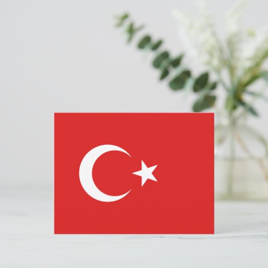 Briefkaart Turkije-vlag (Staand voorkant)