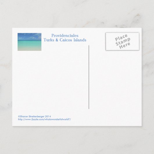 briefkaart, "TURKS- EN CAICOSEILANDEN" Briefkaart (Achterkant)