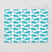Briefkaart Turquoise Blue Whale Pattern (Voorkant)