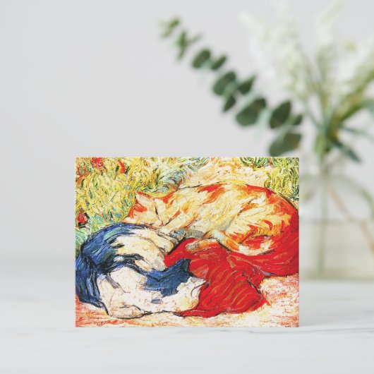 Briefkaart: twee katten briefkaart (Staand voorkant)