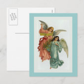 briefkaart "Twee kerstengelen" (Voorkant / Achterkant)