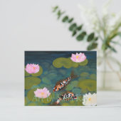 Briefkaart. Twee Koi Fish Briefkaart (Staand voorkant)