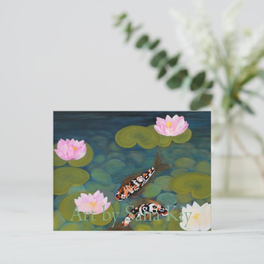 Briefkaart. Twee Koi Fish Briefkaart (Staand voorkant)