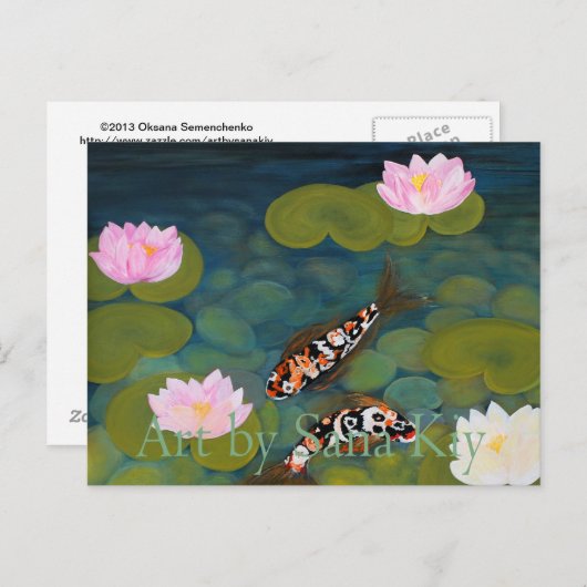 Briefkaart. Twee Koi Fish Briefkaart (Voorkant / Achterkant)