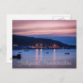 Briefkaart twilight Fishguard Pembrokeshire Wales (Voorkant / Achterkant)