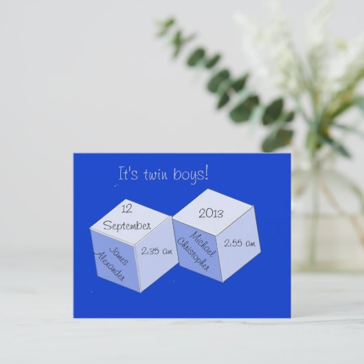 Briefkaart - twintigste bekendmaking (Staand voorkant)