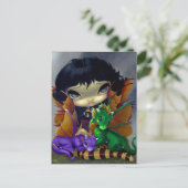 briefkaart "Two Cute Dragonlings" (Staand voorkant)