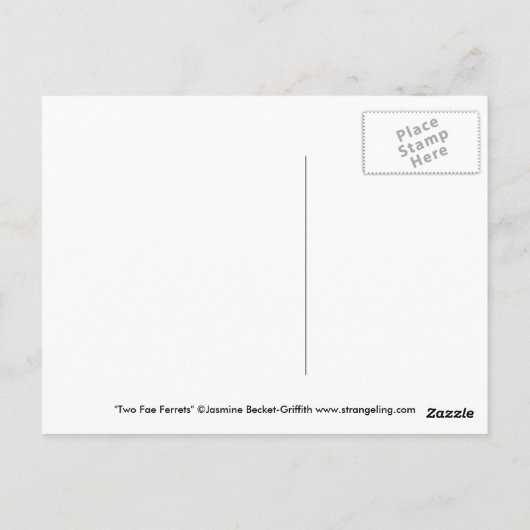 briefkaart "Two Fae Ferret" (Achterkant)