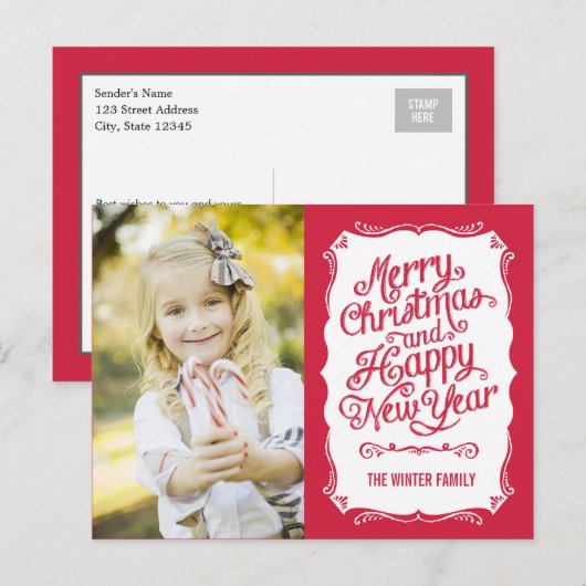 Briefkaart  type feestdag fotokaart (Voorkant / Achterkant)