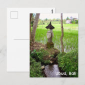Briefkaart Ubud Bali Indonesië rijstveldtempel (Voorkant / Achterkant)